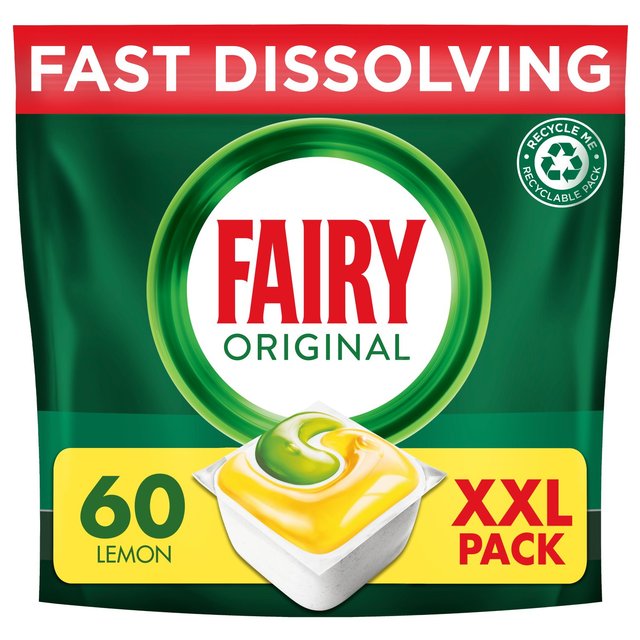 Fairy Original All In One Dishwasher Tablets, Lemon, 60 Capsules