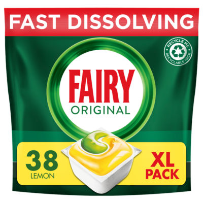 Fairy Original All In One Dishwasher Tablets, Lemon, 38 Capsules