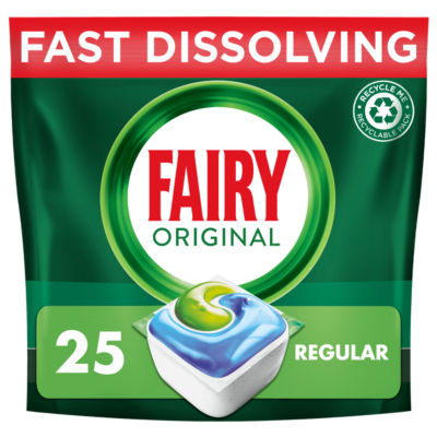 Fairy Original All In One Dishwasher Tablets Regular, 25 Tablets