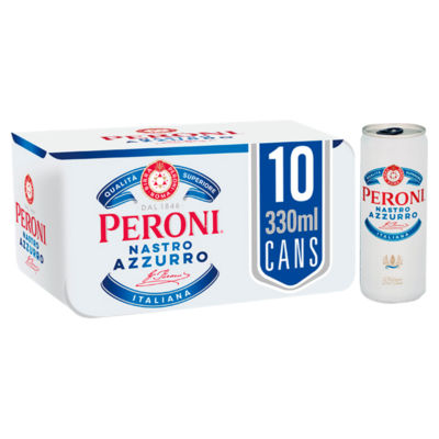 Peroni Nastro Azzurro Cans (Abv 5%) 10 x 330ml