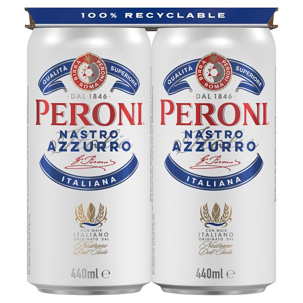 Peroni Nastro Azzurro Cans  4 x 440ml