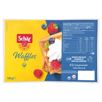 Schar Gluten Free Waffles 4 Pieces 100g