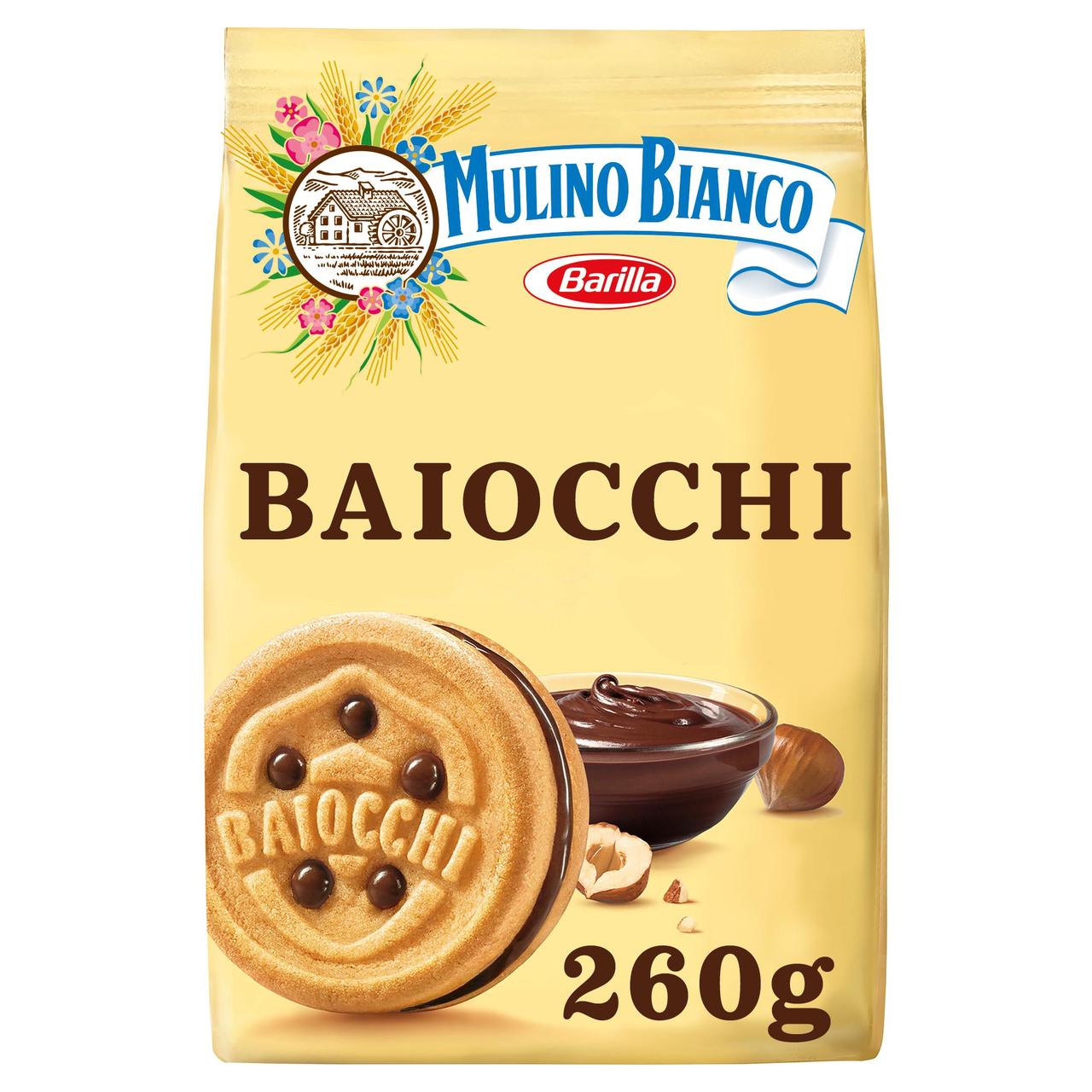 Mulino Bianco Baiocchi Biscuits with Hazelnut Cocoa Filling