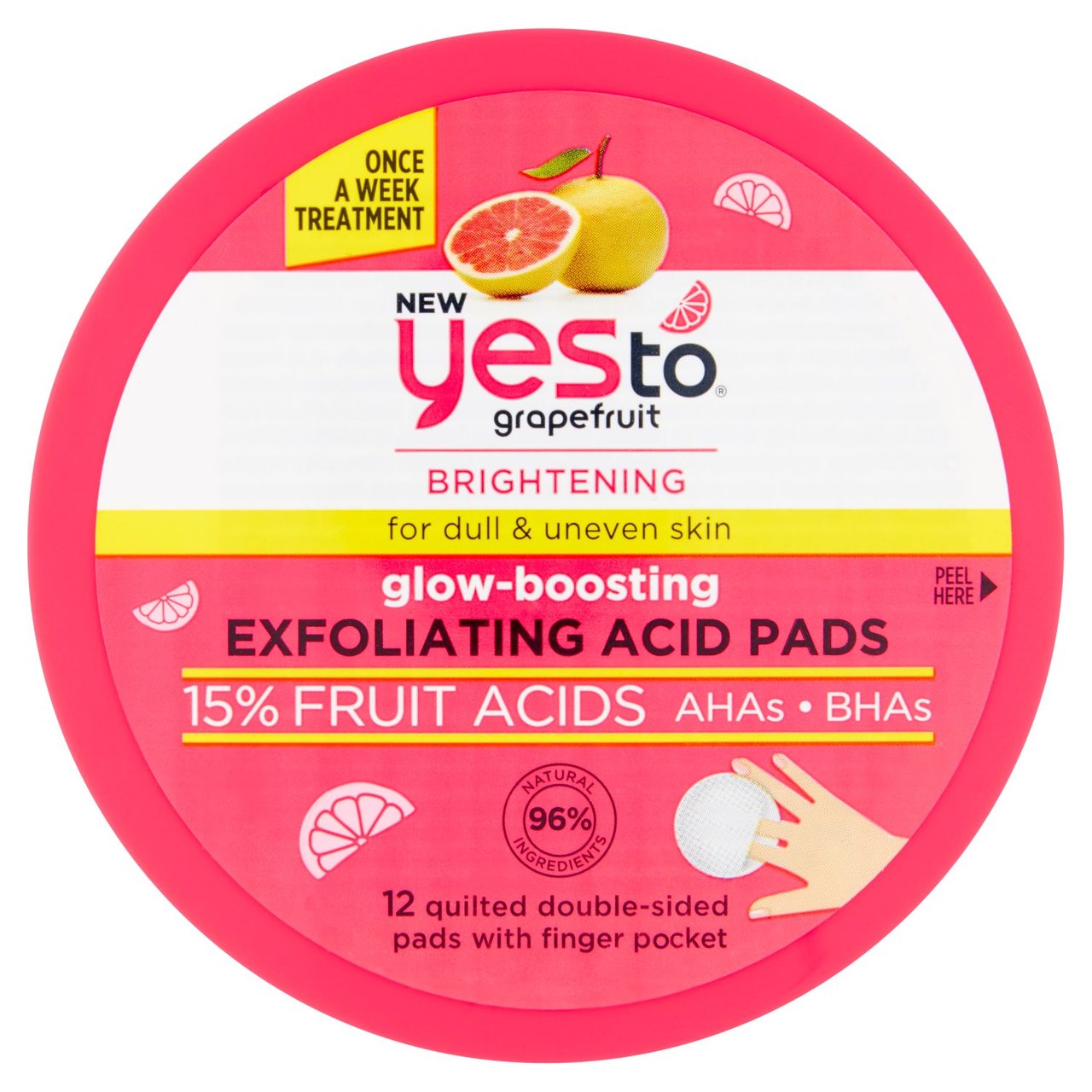 Yes to Glow-Boosting Exfoliating Acid Pads 15% Fruit Acids