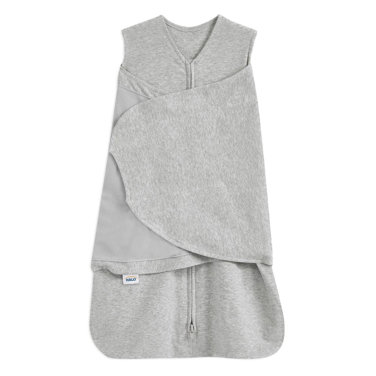 Halo SleepSack 1.5 TOG 100% Cotton Heather Grey Swaddle, 3-6 mths