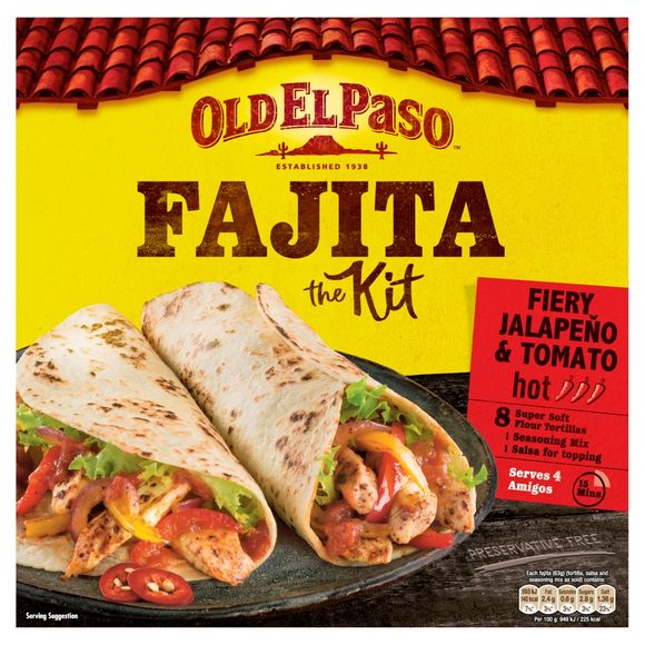 Old El Paso Fiery Jalapeño And Tomato Fajita Kit 500g