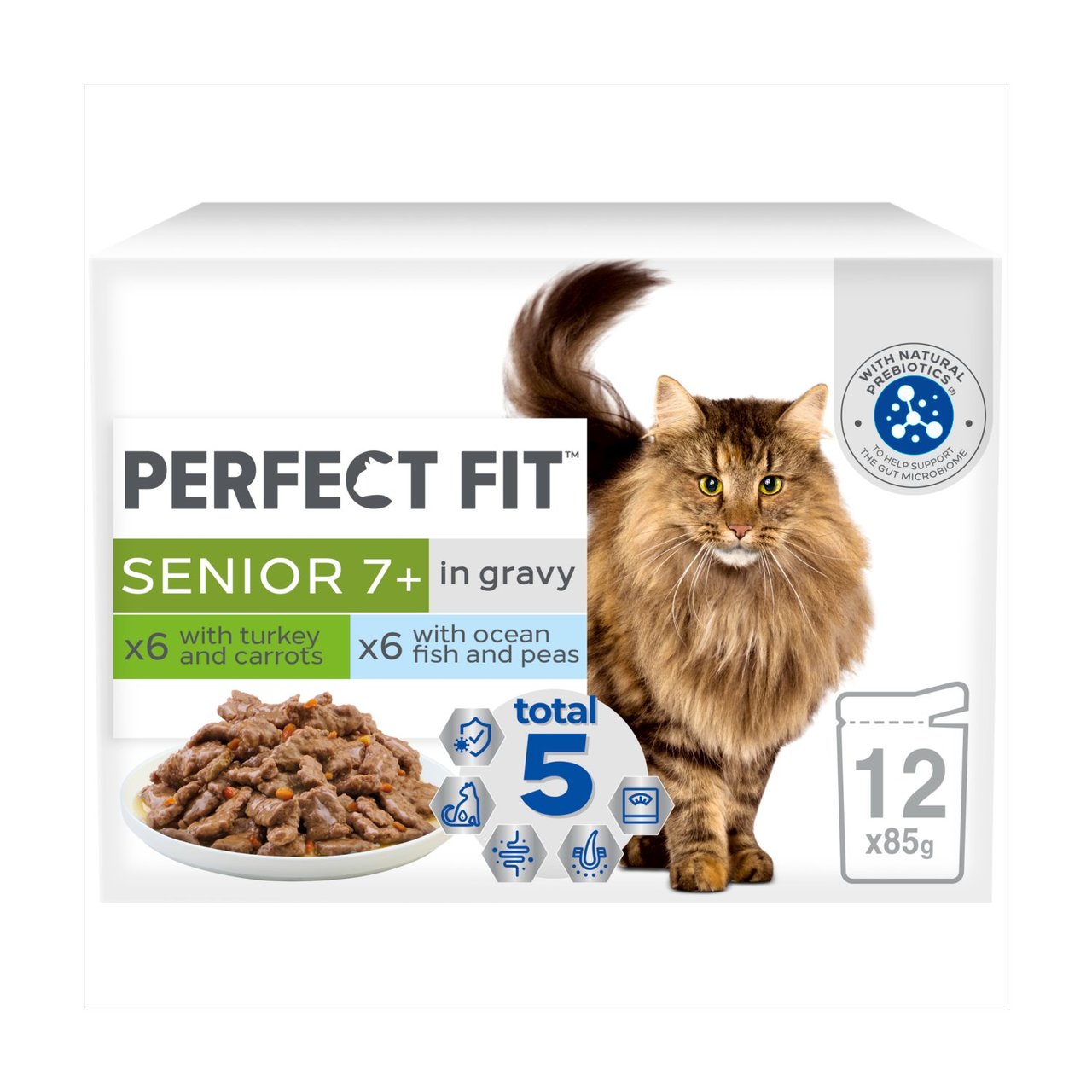 Perfect Fit Advanced Nutrition Senior Cat Food Pouches Mixed 12 x 85g