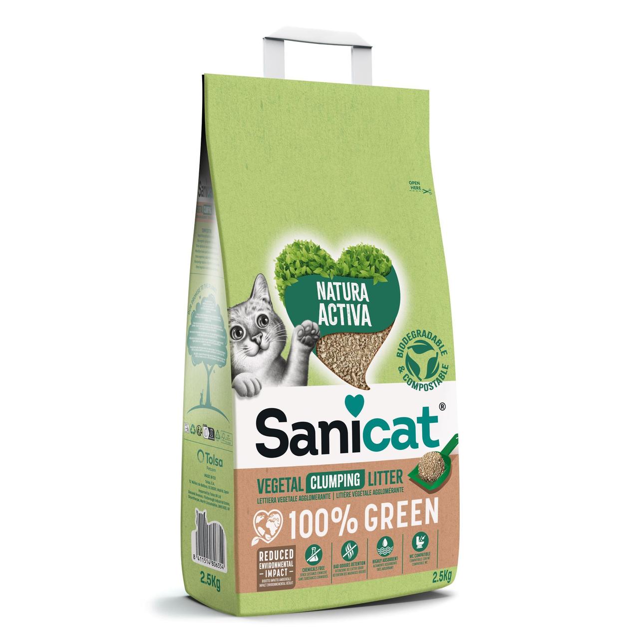 Sanicat Natura Activa 100% Green Clumping Cat Litter