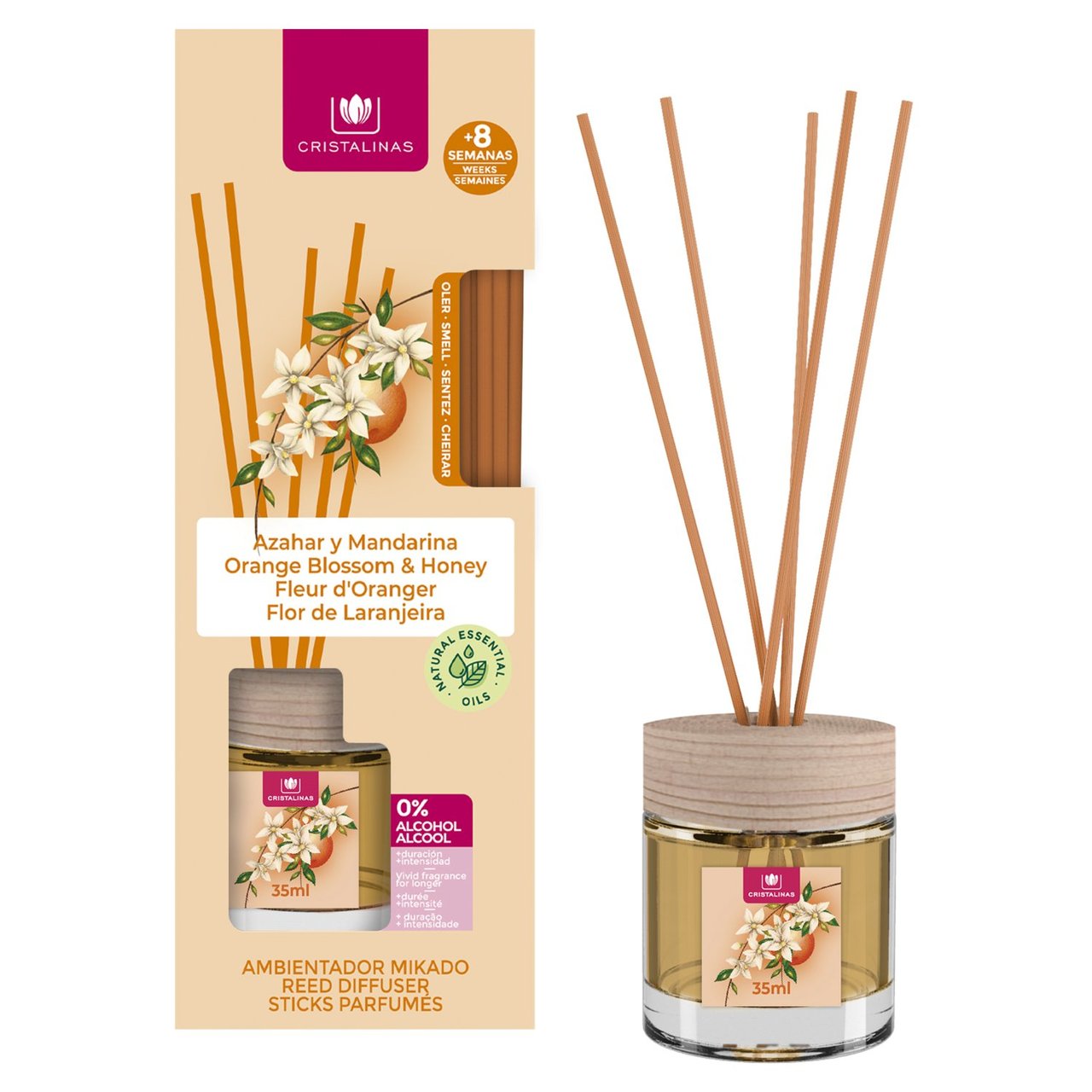 Cristalinas Reed Diffuser Orange Blossom & Honey