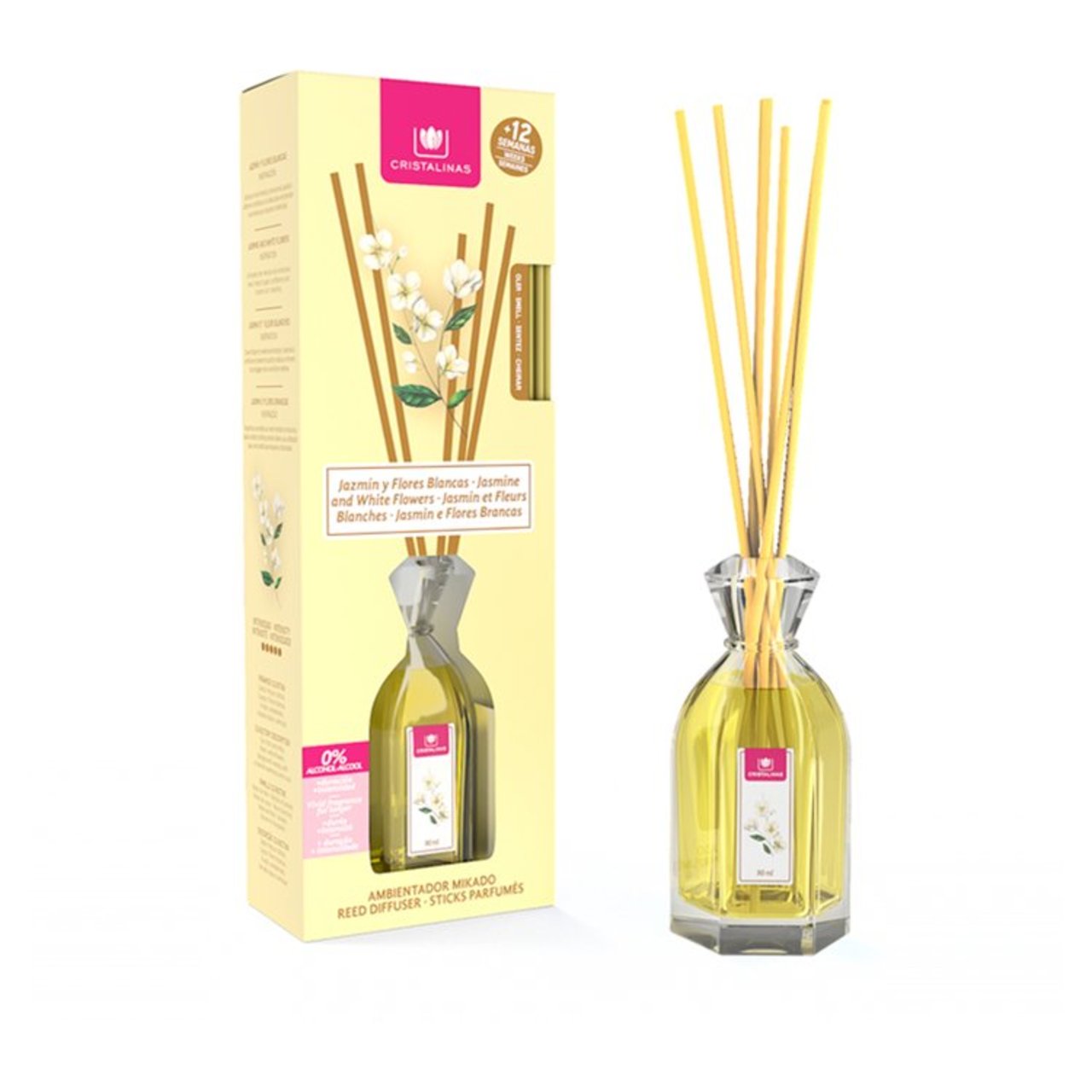 Cristalinas Reed Diffuser Jasmine and White Flower