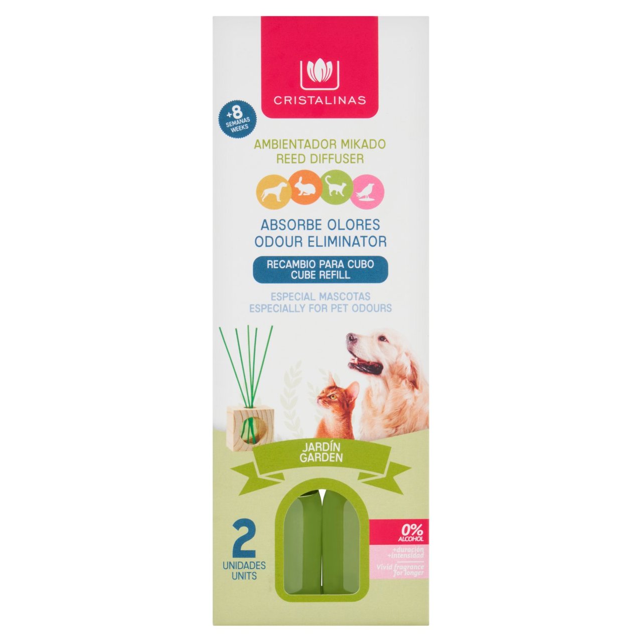 Cristalinas Pet Odour Eliminating Reed Diffuser Refill Garden