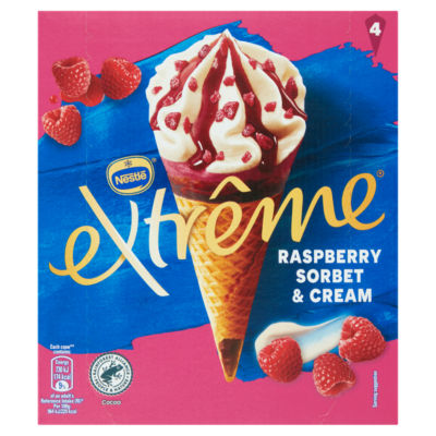 Extreme Raspberry Sorbet & Cream Ice Cream Cones