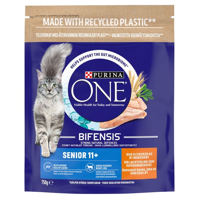 Purina One Senior 11+ Chicken Dry Cat Food  750g