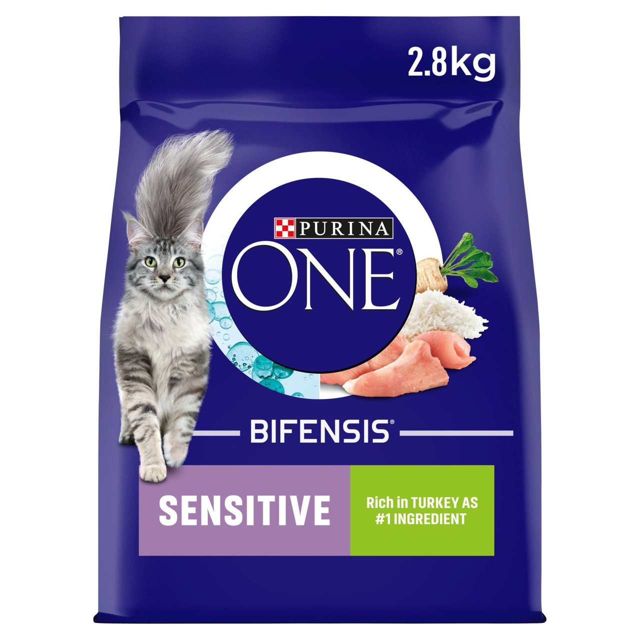 Purina ONE Sensitive Dry Cat Food Rich in Turkey 2.8kg 2.8kg