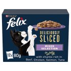 Felix Deliciously Sliced Mixed Selection In Jelly Wet Cat Food  12 x 80g