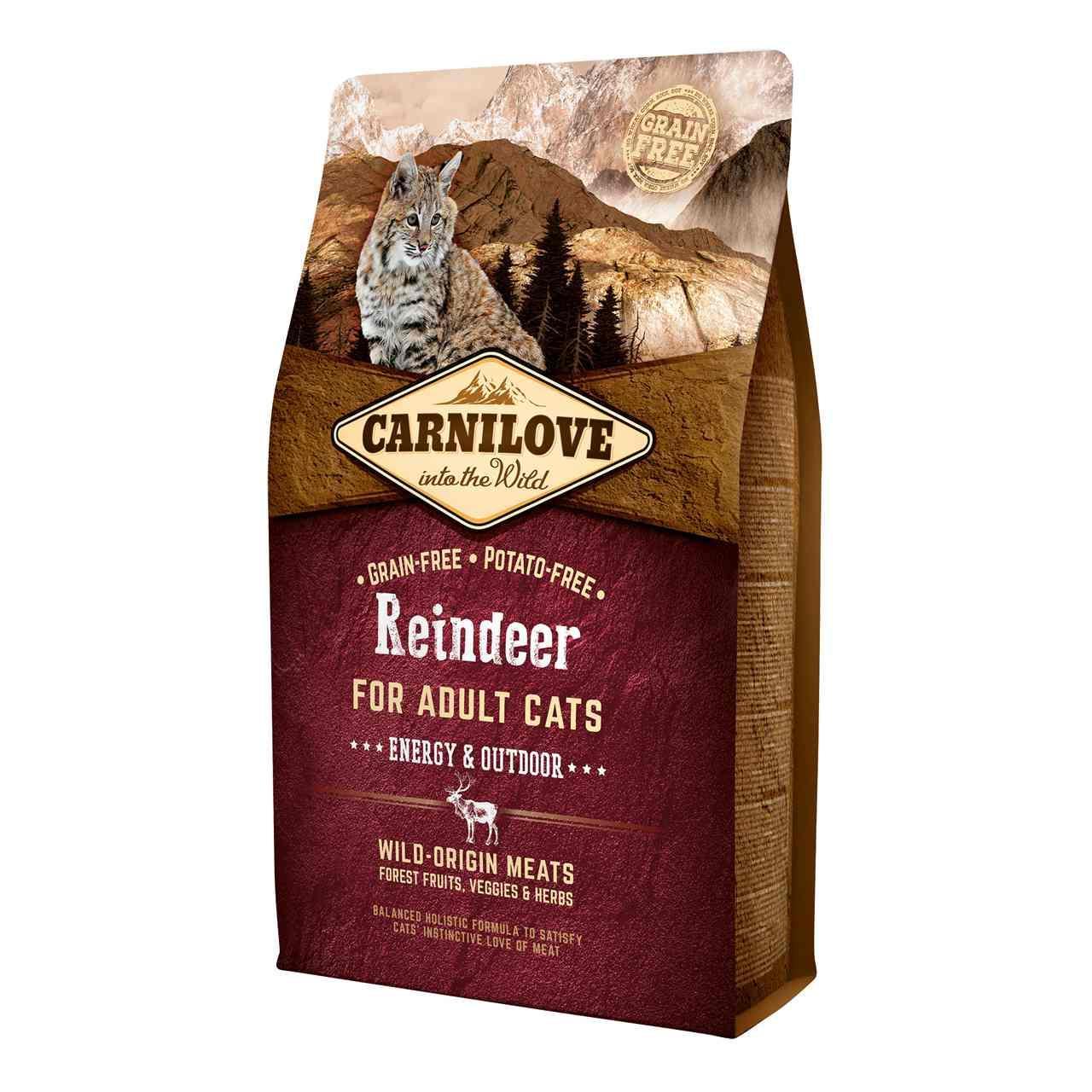 Carnilove Grain Free Adult Reindeer Energy & Outdoor Dry Cat Food