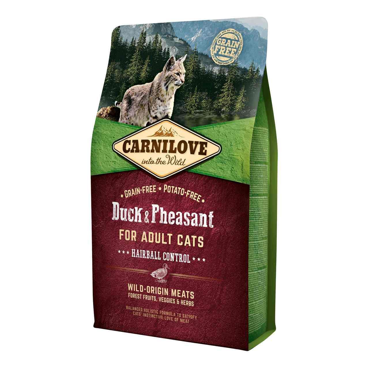 Carnilove Grain Free Adult Duck & Pheasant Hairball Control Dry Cat Food