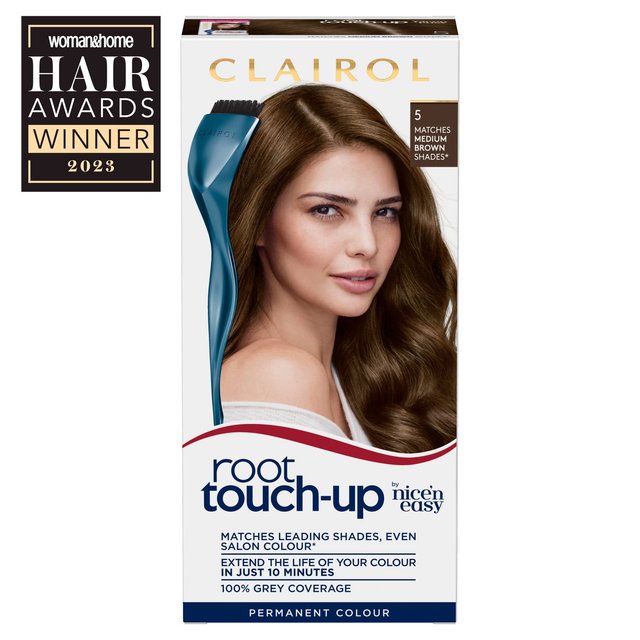 Clairol Root Touch-Up Permanent Hair Dye 5 Medium Brown, Full Coverage