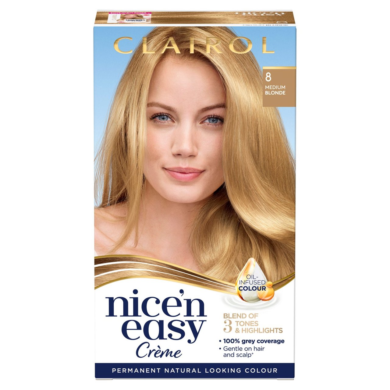 Clairol Nice’n Easy Permanent Hair Dye 8 Medium Blonde