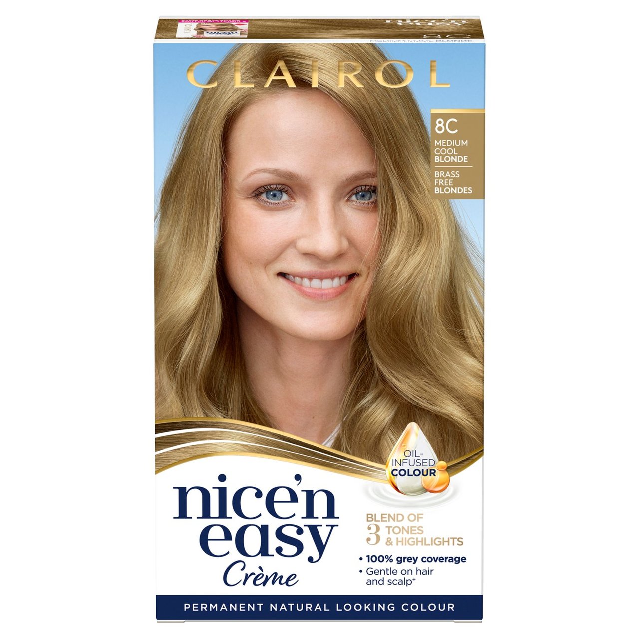 Clairol Nice'n Easy Hair Dye, 8C Medium Cool Blonde