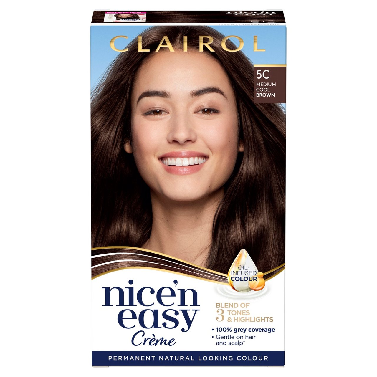 Clairol Nice’n Easy Permanent Hair Dye 5C Medium Cool Brown