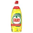 Fairy Platinum Quickwash Lemon Washing Up Liquid 520ml