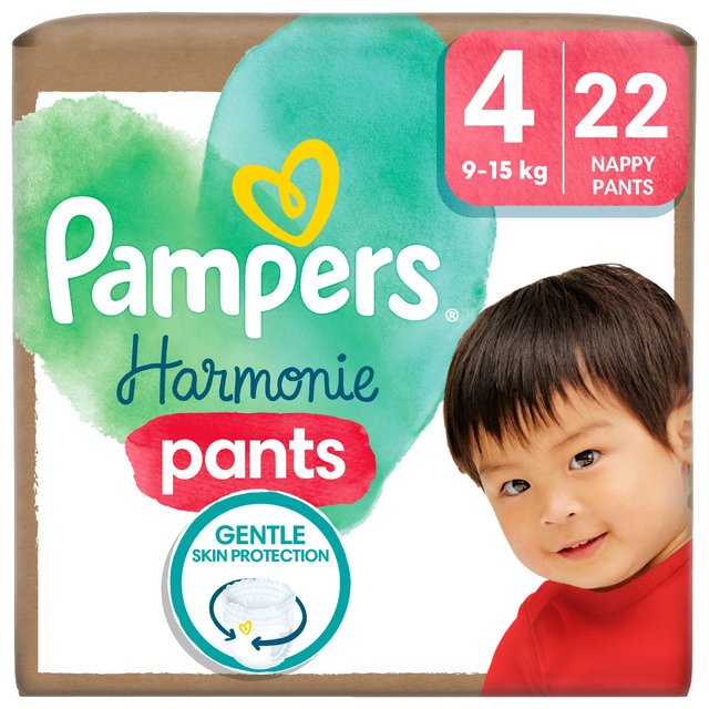 Pampers Harmonie Nappy Pants Size 4, 22 Nappies, 9kg-15kg