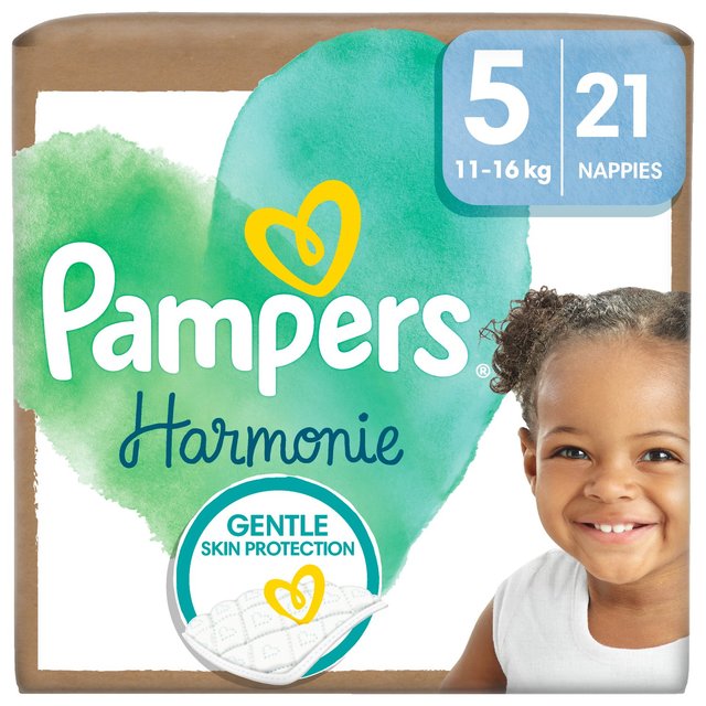 Pampers Pure Protection Nappies Full Cut Taped Size 5 Junior  21 per pack