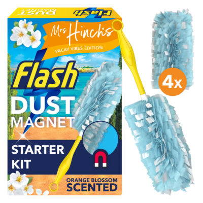 Flash Duster Dust Magnet Starter Kit Handle & Scented Refills Mrs Hinch, Limited Edition x4