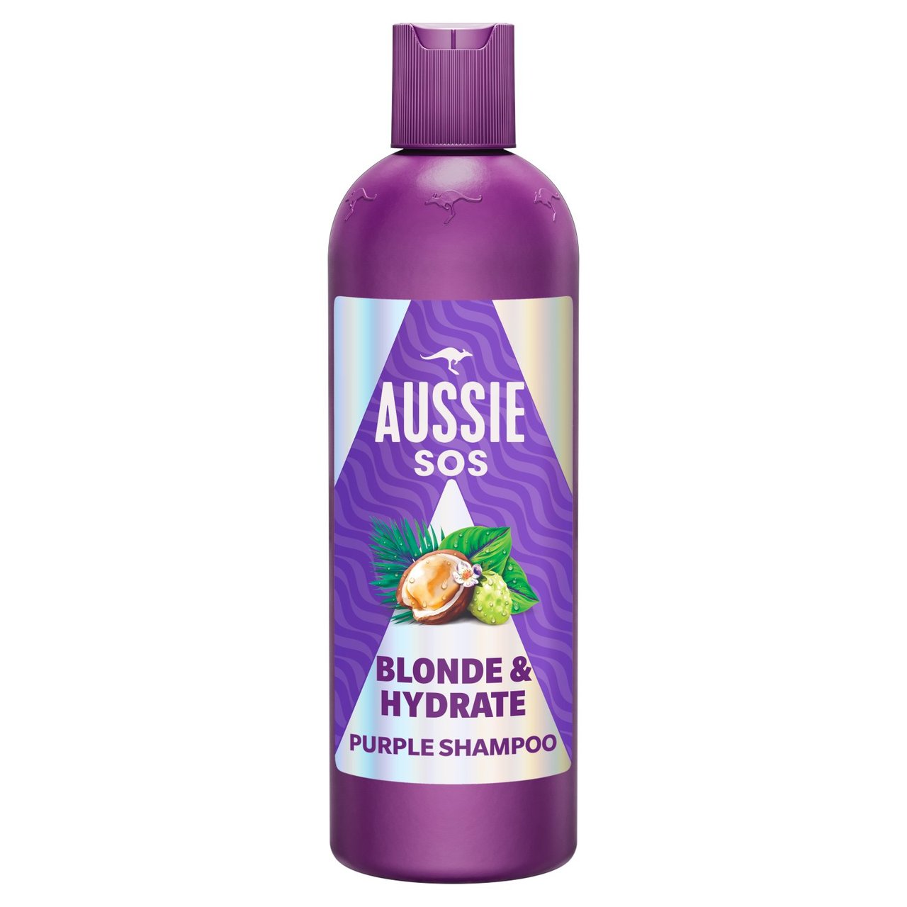 Aussie SOS Blonde & Hydrate Purple Shampoo 300ml for Bleached, Highlighted and Grey Hair