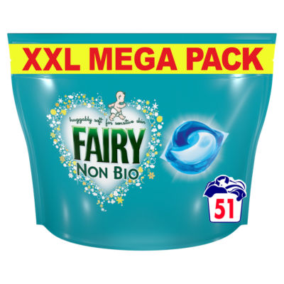 Fairy Non Bio Washing Liquid PODS®, For Sensitive Skin, 51 Washes