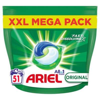 Ariel Original All-in-1 Pods Washing Liquid Capsules 51 Washes