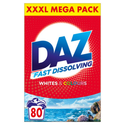 Daz Washing Powder 4 kg 80 Washes, Whites & Colours