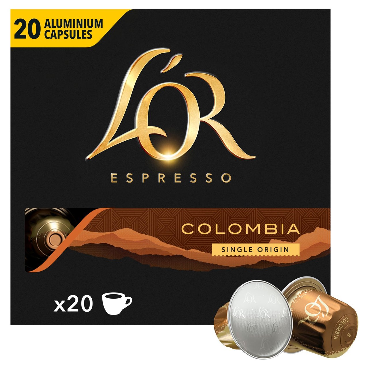 L'OR Colombia Coffee Pods x20 Intensity 8