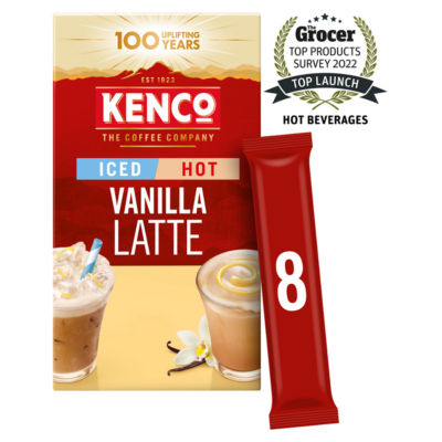 Kenco Vanilla Iced Hot Latte Instant Coffee 8 Sachets