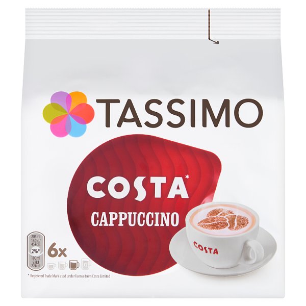 Tassimo Costa Cappuccino Coffee Pods x6