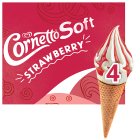 Cornetto Soft Strawberry Ice Cream Cone 4x140ml