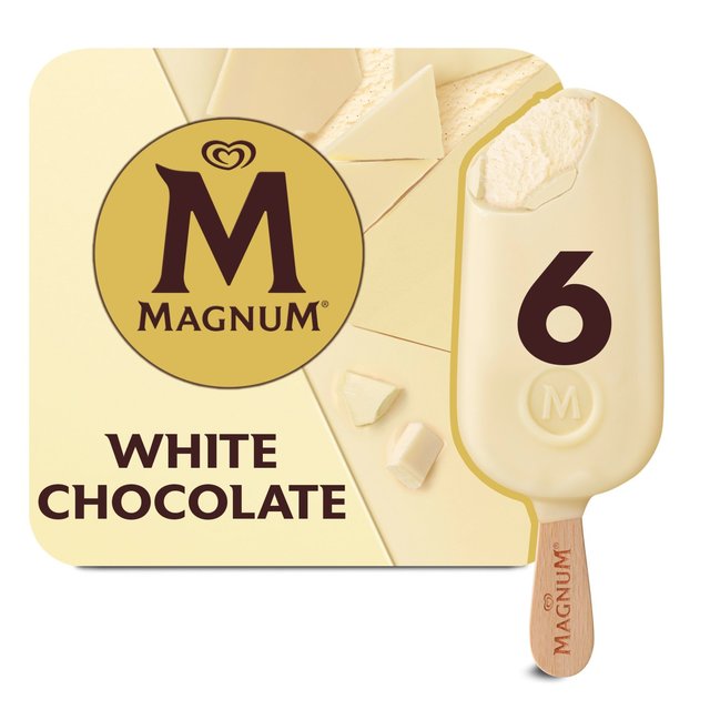 Magnum White Chocolate Ice Cream Sticks 6 x 100ml