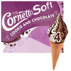 Cornetto Soft Cookie & Chocolate Ice Cream Cones 4x140ml