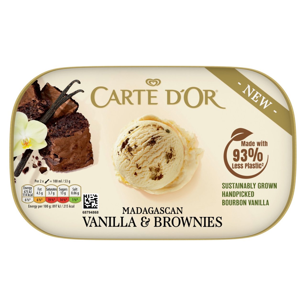 Carte D'Or Vanilla & Brownies Ice Cream Dessert