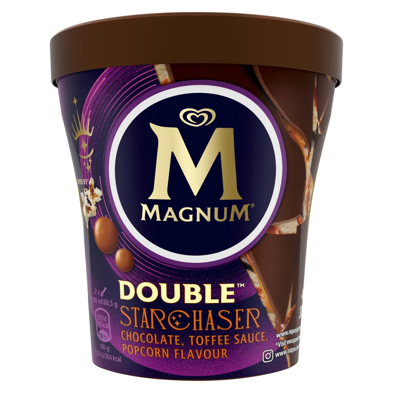 Magnum Star Chaser Chocolate Caramel & Popcorn Ice Cream Tub