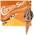 Cornetto Soft Caramel & Hazelnut Ice Cream Cone  4 x 140ml