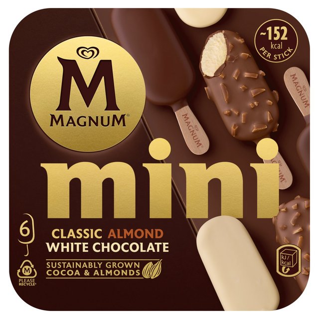 Magnum Mini Classic, Almond & White Chocolate Ice Cream Sticks 6x55ml