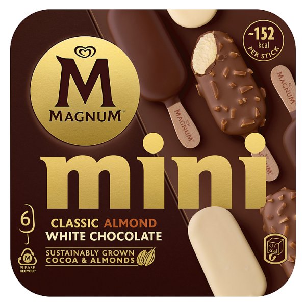 Magnum Mini Classic Almond & White Chocolate Ice Cream Sticks