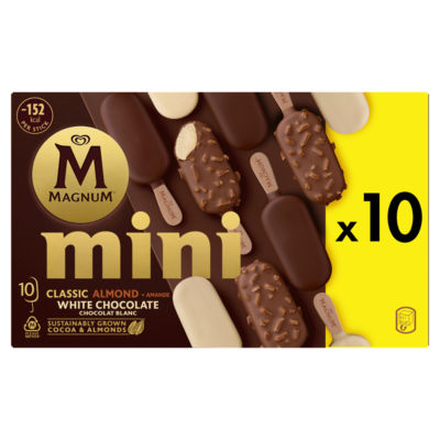 Magnum Mini Ice Cream Sticks Classic, Almond & White Chocolate 10x 55 ml