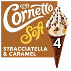 Cornetto Soft Ice Cream Cones Stracciatella & Caramel 4x140ml