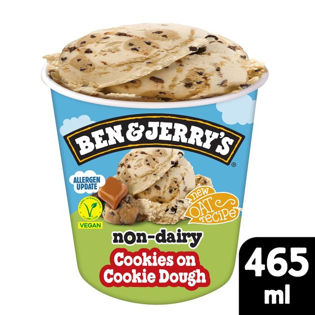 Ben & Jerry's Ice Cream Tub Non Dairy Cookies on Cookie Dough 465ml