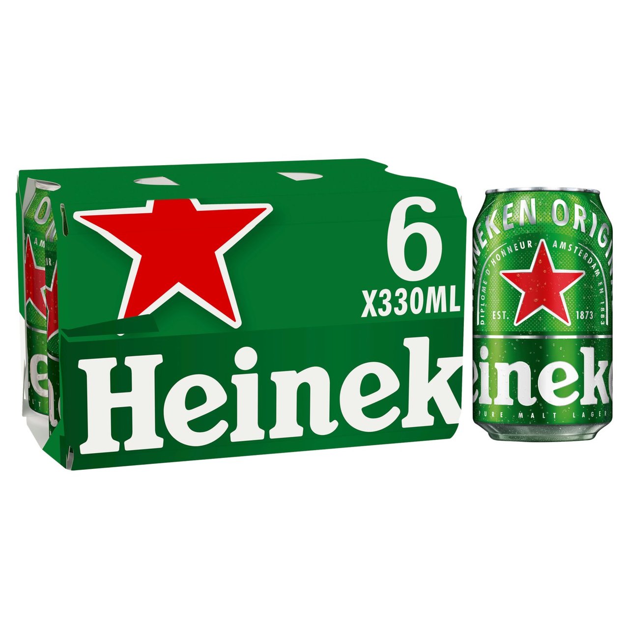 Heineken Premium Lager Beer Cans 6 x 330ml