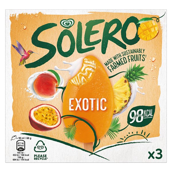 Solero Exotic Ice Cream Sticks  3 x 90ml