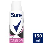 Sure 48hr Women Invisible Pure Anti-Perspirant Deodorant Aerosol 150ml